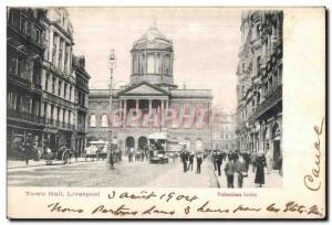 Postcard Old Town Hall Liverpool Valentines Series