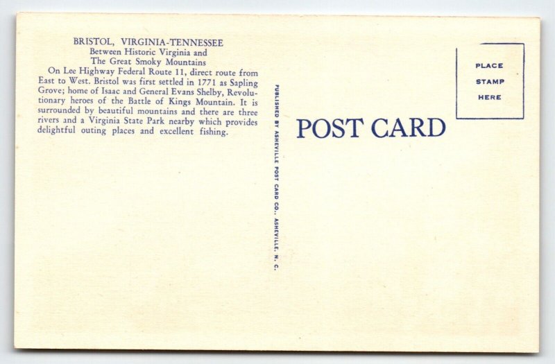 Chief Benge Water Falls Near Bristol Virginia Tennessee Linen Postcard Unused