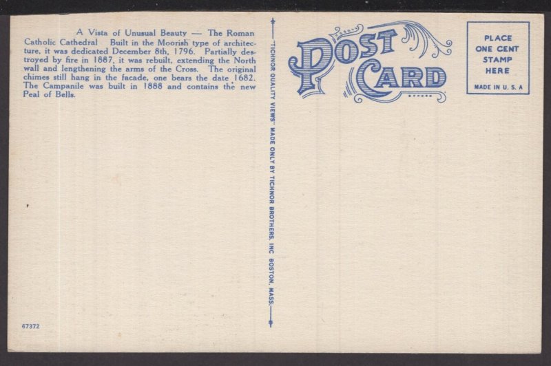 Florida St. Augustine - Old Roman Catholic Cathedral dedicated 1796 ~ Linen