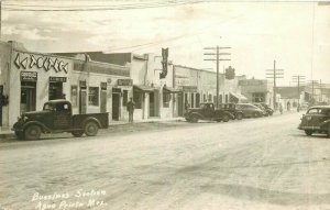 Agua Prieto Mexico Automobiles Truck Business Section 1947 RPPC Postcard 12938