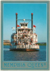 Memphis Queen III - Sternwheeler - Mississippi River  - Chrome Postcard