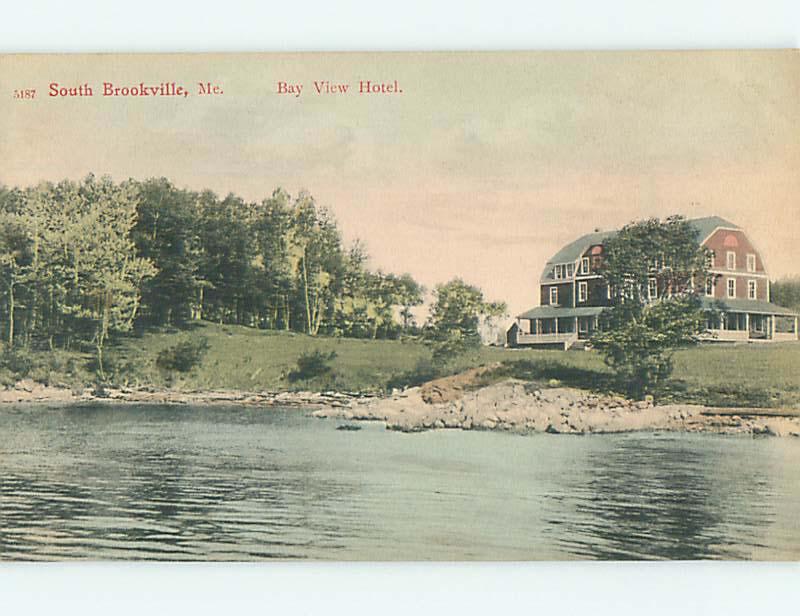 Unused Pre-1907 BAY VIEW HOTEL South Brookville Maine ME t1973