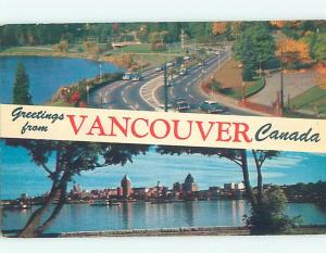 1950's OLD CARS DRIVING INTO STANLEY PARK Vancouver British Columbia BC F9262