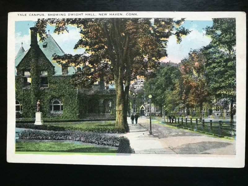Vintage Postcard 1915-1930 Dwight Hall, Yale Campus, New Haven, Connecticut (CT)