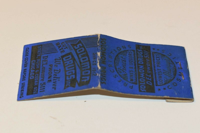 Solomon Drugs Inc. Advertising 20 Strike Matchbook Cover