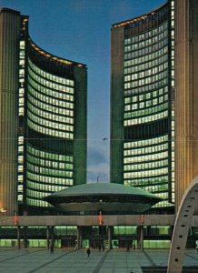Canada The New City Hill Illuminated Toronto Ontario Vintage Postcard 07.73 