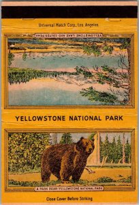 Vintage Matchbook Cover Yellowstone National Park Bear MB177