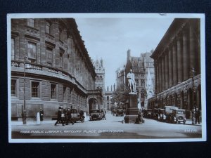 Birmingham RATCLIFF PLACE & FREE PUBLIC LIBRARY c1931 RP Postcard by Valentine