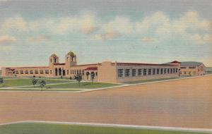 CLOVIS, NM New Mexico CLOVIS JUNIOR HIGH SCHOOL  c1940's Curteich Linen Postcard