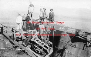 Mexico Border War, RPPC, Derailed Mexican Railroad Train Water Tanks