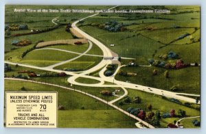 Pennsylvania PA Postcard Aerial View Irwin Traffic Interchange Ticket Booth 1940