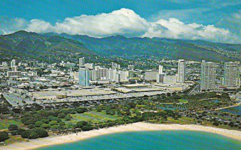 Hawaii Honolulu Aerial View Ala Moana Beach and Park