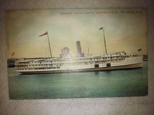 Steamer Calvin Austin Eastern SS Co St John, NB New Brunswick Canada Postcard