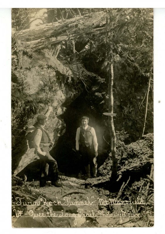 VT - Mt. Mansfield. Twin Rock Tunnel, Long Trail   RPPC