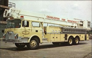 Charleston South Carolina SC 1973 Mack Fire Engine Chrome Vintage Postcard