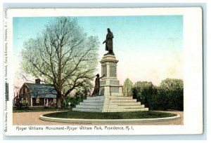 1912 Roger Williams Statue, Providence Rhode Island RI Postcard