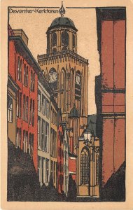 Lot184 deventer church tower Netherlands postcard