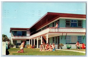 Daytona Beach Florida FL Postcard The Bikini Oceanfront Apartments & Hotel 1957