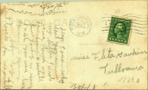 RPPC Dock Building Pier PM Fort Madison Iowa 1914 Real Photo Postcard