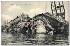 Old Postcard Boat Freedom after the catastrophe