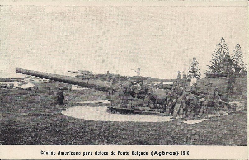 WWI Coastal Artillery, Cannon, Azopres, Portugal, Pontra Delgada 1918, Military