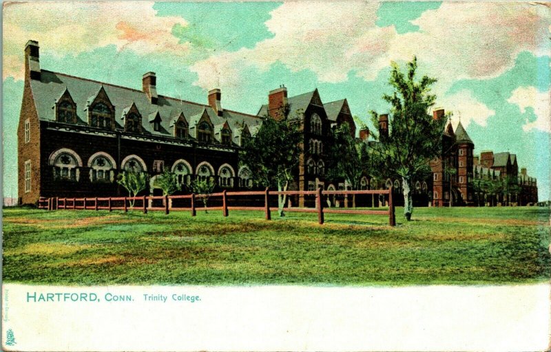 Trinity College Hartord Connecticut CT 1906 UDB Postcard Raphael Tuck