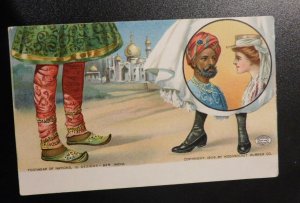 Mint USA Advertising Postcard Woonsocket Rubber Co Footwear of Nations India