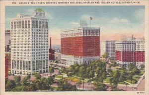 Michigan Detroit Grand Circus Park Showing Whitney Building Statler And Tulle...