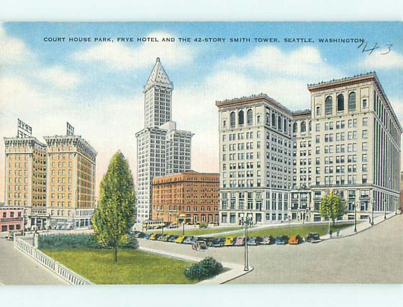 Unused 1950's FRYE AND SMITH TOWER HOTEL Seattle Washington WA Q6454