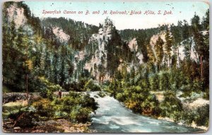 1911 Spearfish Canon B. & M. Railroad Black Hills South Dakota Posted Postcard