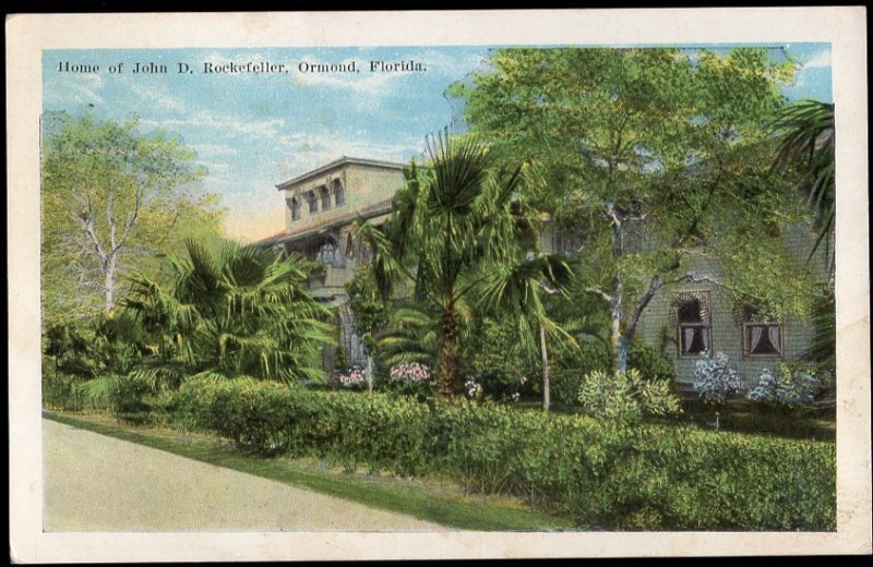 22820) Florida ORMOND Home of John D. Rockefeller - White Border