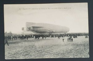 1913 Vintage RPPC Zeppelin IV Luneville France Landing Real Picture Postcard