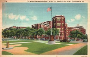 Vintage Postcard 1939 Western Pennsylvania Hospital & Nurses Home Pittsburgh PA