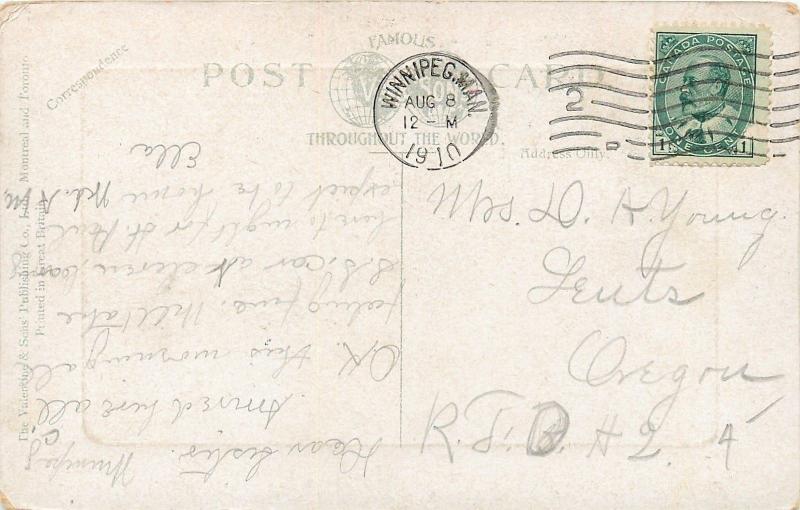 Winnipeg Manitoba~City Hall & Volunteer Monument~1910