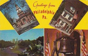 Pennsylvania Philadelphia Greetings From Philadelphia Independence Hall &...