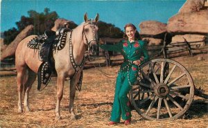 1950 Cowgirl horse Palomino's Pal Colorpicture Postcard 22-5634