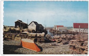 Lobster Fishing Cages, SANDFORD, Nova Scotia, Canada, 40-60's