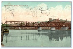 1910 View Of Bridge Street Bridge Catskill New York NY Posted Antique Postcard 