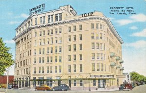 SAN ANTONIO TEXAS~CROCKETT HOTEL-OPERATED BY ODD FELLOWS-1940s VINTAGE POSTCARD