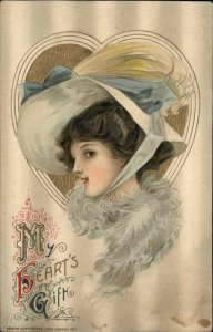 Valentine - Winsch Schmucker Beautiful Woman Elaborate Hat 1911 Postcard 