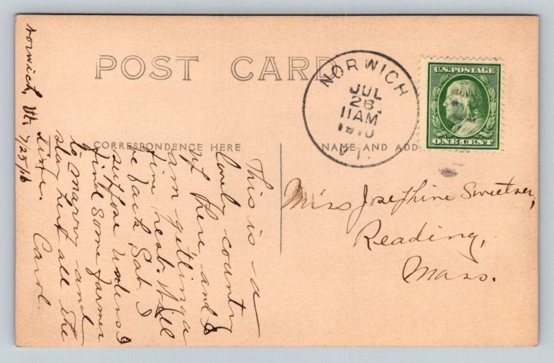 RPPC   1916  Norwich  Vermont     Postcard
