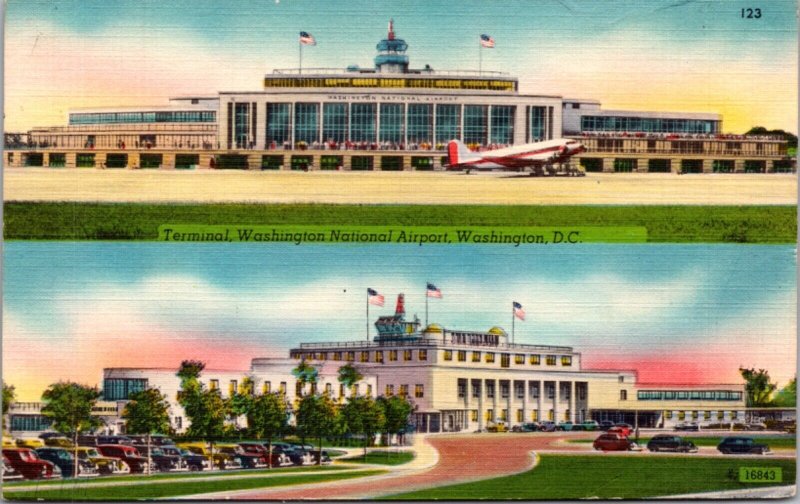 Linen Postcard Terminal, Washington National Airport Washington D.C.