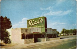 Postcard Rice's Dining Salon Seafood Steaks Highway Route 66 60 Amarillo Texas