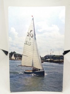 National Firefly Bermudan Sloop Vintage Sailing Boat Postcard 1960s Sailboat