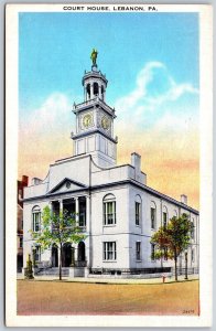 Vtg Lebanon Pennsylvania PA Court House 1920s View Old WB Card Postcard