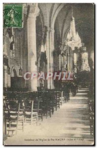 Old Postcard Interior of & # 39Eglise Ste Maure