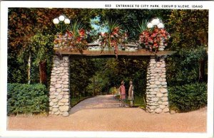 Postcard ROAD SCENE Coeur D'Alene Idaho ID AK5843