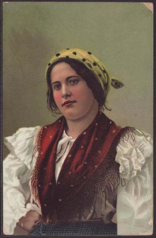 Italian Woman in Costume Postcard