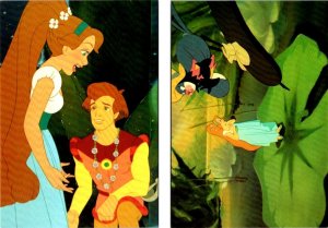 2~4X6 1994 Postcards  THUMBELINA & PRINCE CORNELIUS   Don Bluth Film~Animation