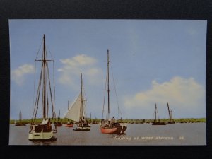 Essex West Mersea Island, Peldon SAILING YACHT c1950s Postcard by F.W. Pawsey